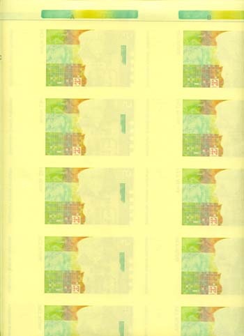 Croatia P28(Reverse)(U) 5 Kuna Uncut Sheet Of 40 Notes