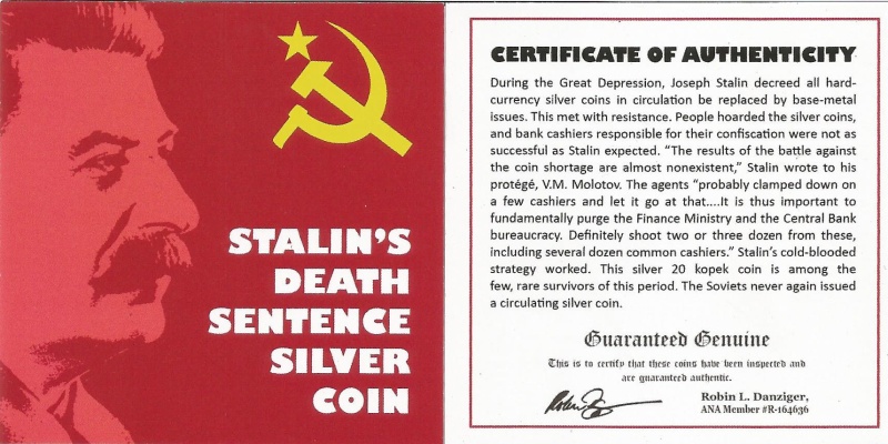 Stalin’S Death Sentence Silver Coin (Mini Album)