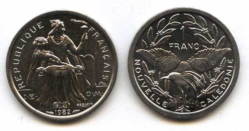 New Caledonia Km10(U) 1 Franc (1982)