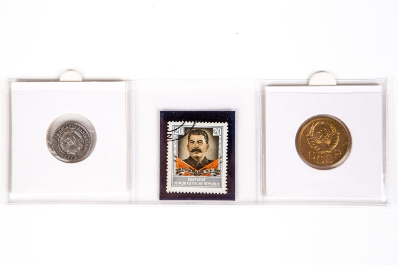 Josef Stalin Album (2 Coins, 1 Stamp)