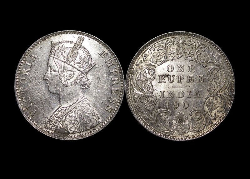 British India, Victoria (1837-1901), Silver Rupee, 1901C, Au, Km492, A Lot Of (1) Coin