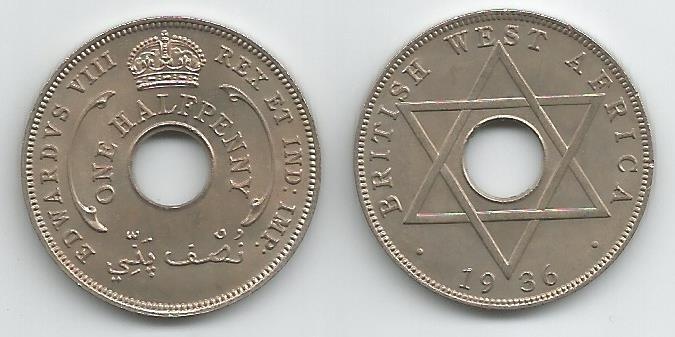 British West Africa Km15(U) 1/2 Penny