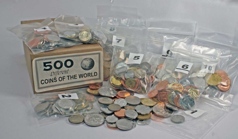 Set Of 500 Different World Coins