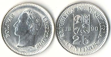 Venezuela Km50a(U) 25 Centimos