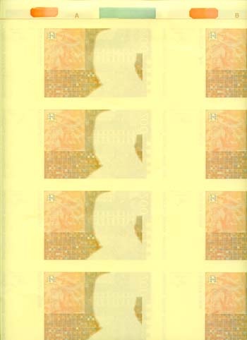 Croatia P33(Reverse)(U) 200 Kuna Uncut Sheet Of 35 Notes
