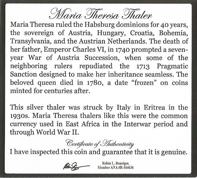 Maria Theresa Silver Thaler (Black Box)