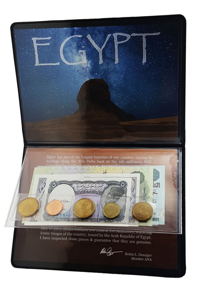 Egypt: 5 Banknotes, 5 Coins (Deluxe Portfolio Album)