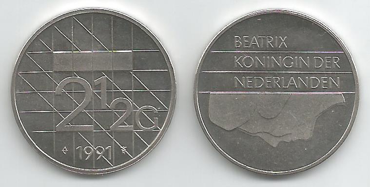 Netherlands Km206(U) 2 1/2 Gulden