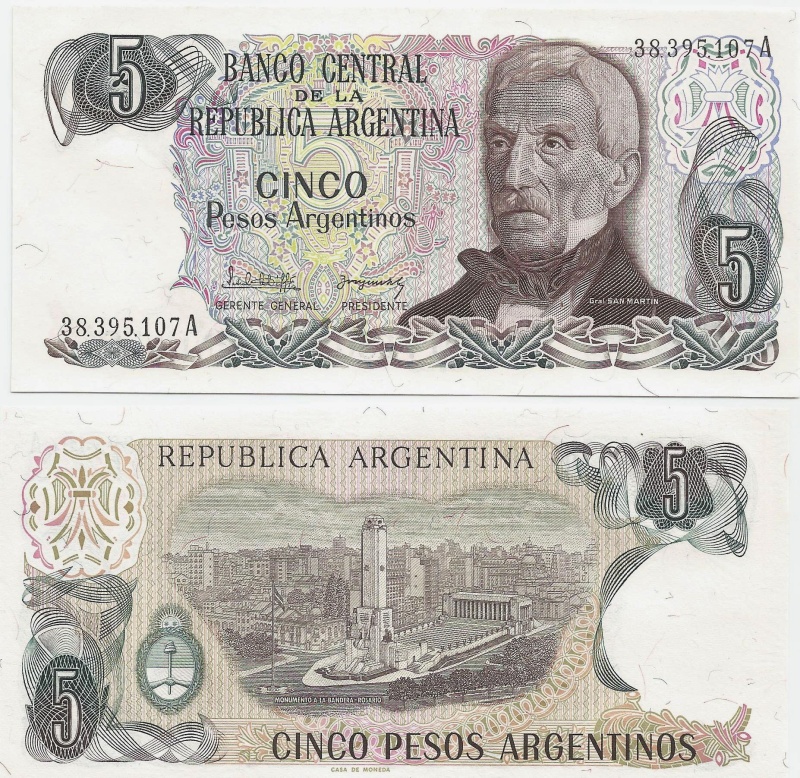 Argentina P312(U) 5 Pesos Arg