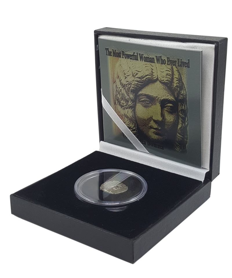 The Most Powerful Woman Who Ever Lived: Box Of Silver Roman Denarius Of Julia Domna (Black Box)
