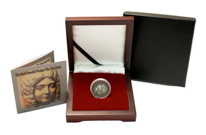 The Most Powerful Woman Who Ever Lived: Box Of Silver Roman Denarius Of Julia Domna (One-Coin Box)