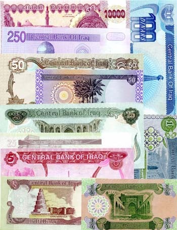 Iraq Set Of 11 Different Dinar Notes