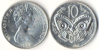 New Zealand Km41(U) 10 Cents