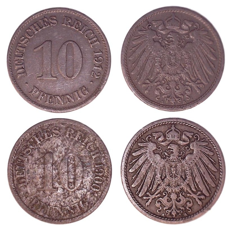 Germany Km12(F-Vf) 10 Pfennig