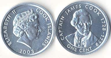 Cook Islands Km419(U) 1 Cent (James Cook)