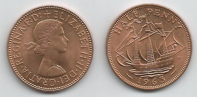 Great Britain Km896(U) 1/2 Penny * Elizabeth Ii