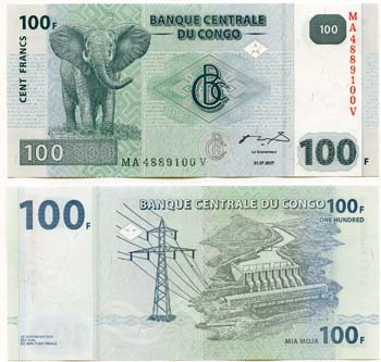 Congo D.R. Pdr98(U) 100 Francs