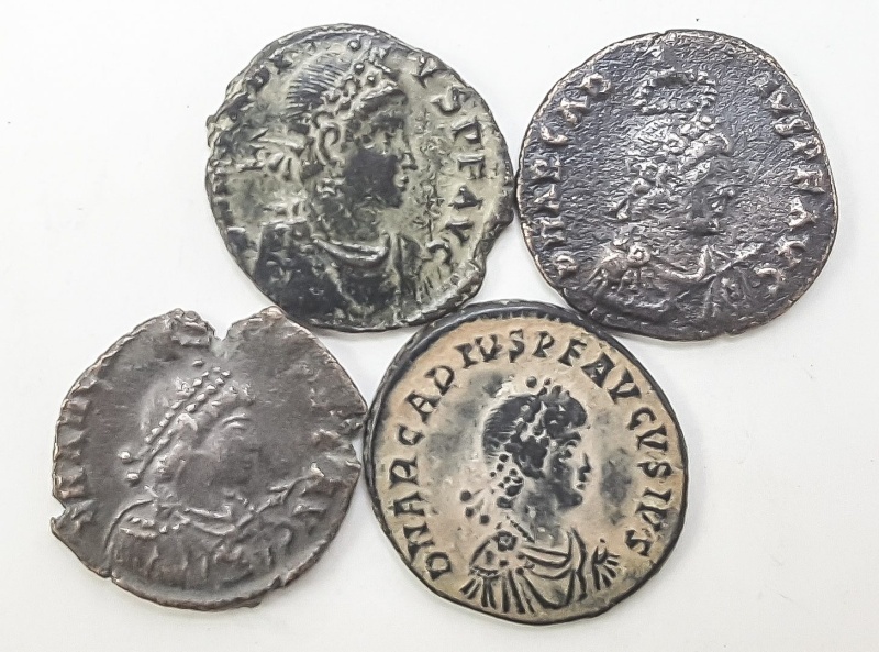 Lot Of 4 Ae2 Arcadius, About Vf Condition