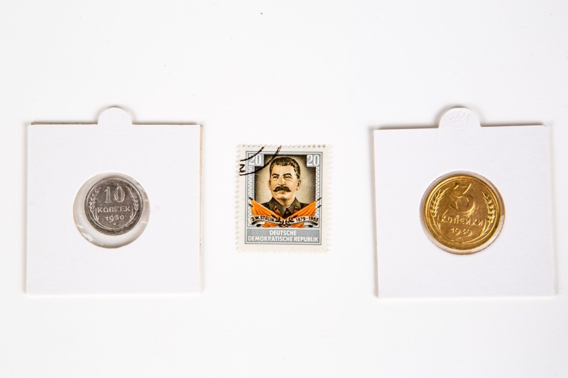 Josef Stalin Album (2 Coins, 1 Stamp)
