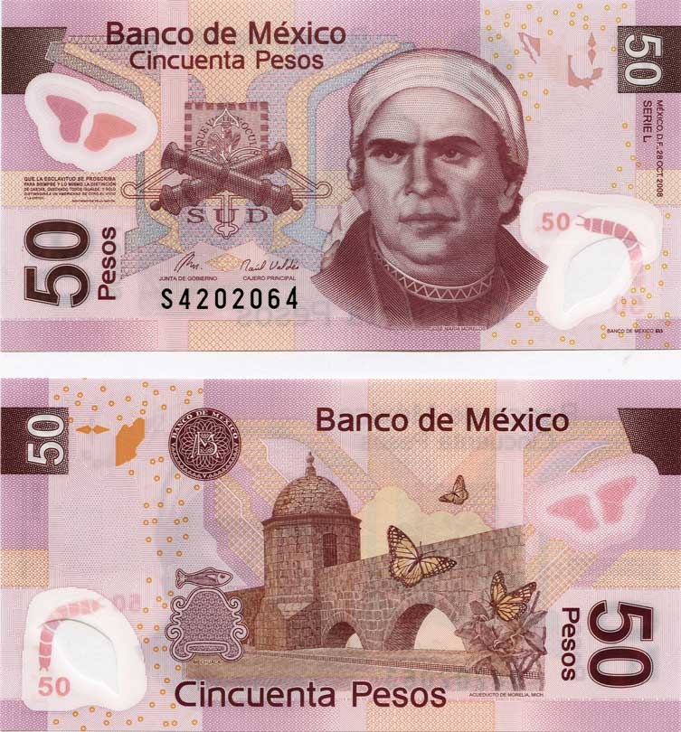 Mexico P123(U) 50 Pesos – Polymer (Plastic)