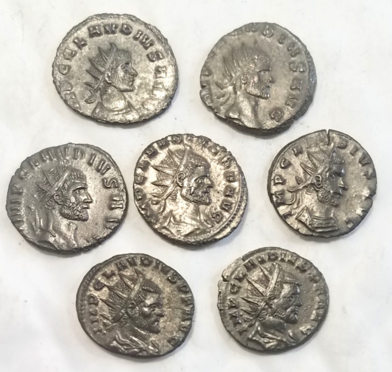 Lot Of 7 Claudius Ii (Au/Ms) Original Silvered Surfaces