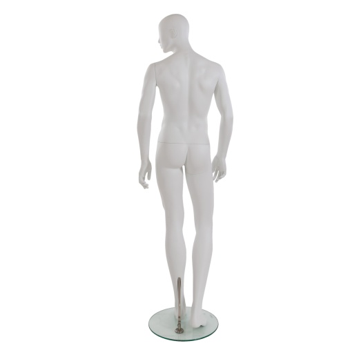 Male Mannequin - Oval Head, Arms at Side, Legs Slightly Bent