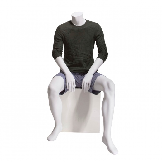 Male Mannequin - Oval Head, Arms by Side, Left Leg Slightly Forward