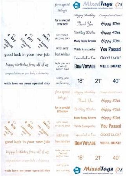 National Crafts G18 - Mixed Tags - Monochrome & Sepia