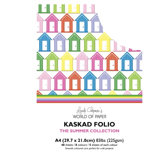 Kaskad Folio Summer Collection A4 225Gsm Coloured Core Cardstock 40 Sheets