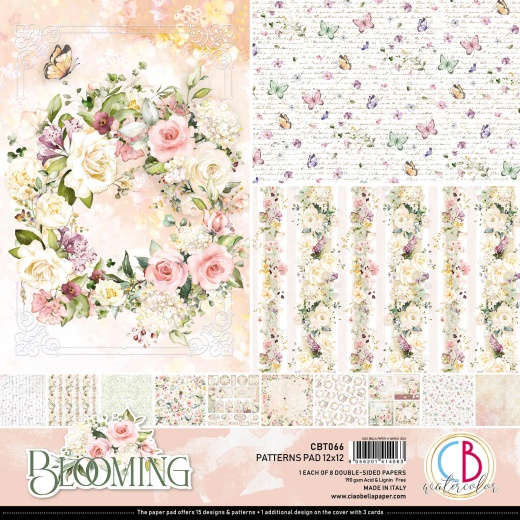 Ciao Bella Blooming Patterns Pad 12"X12" 8/Pkg