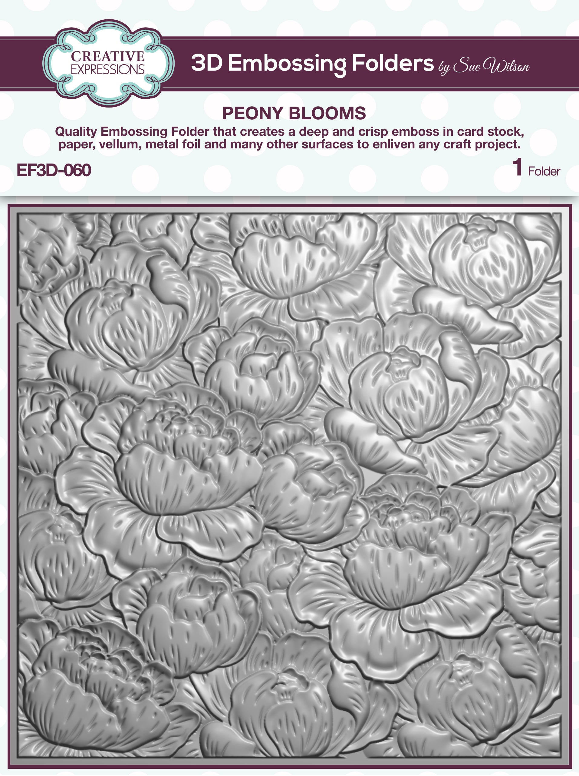 Nellie's Choice 4 x 6 3D Embossing Folder Branch with Flowers