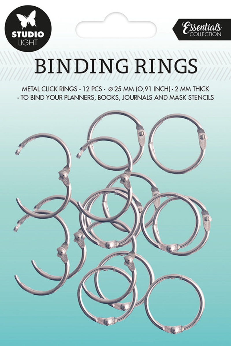 Sl Binding Click Rings Silver Essentials 23X23x3mm 12 Pc Nr.03