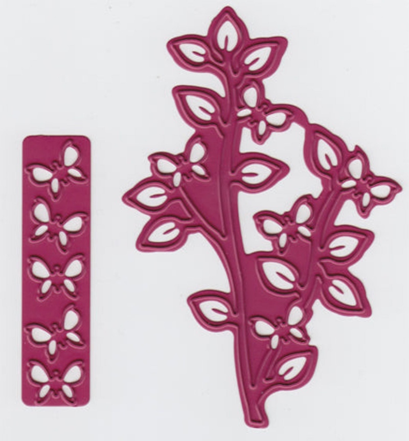 Cutting And Embossing Die - Branch With Butterflies + Butterflies