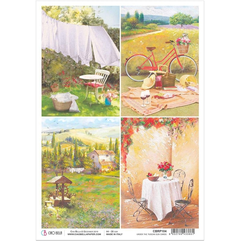 Ciao Bella Rice Paper A4 Tuscan Cards
