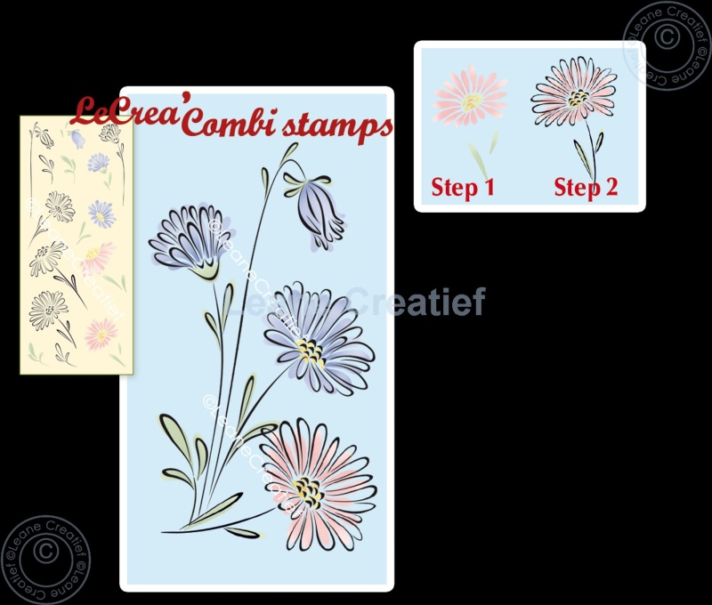 Lecreadesign Combi Clear Stamp Water Colour Flowers