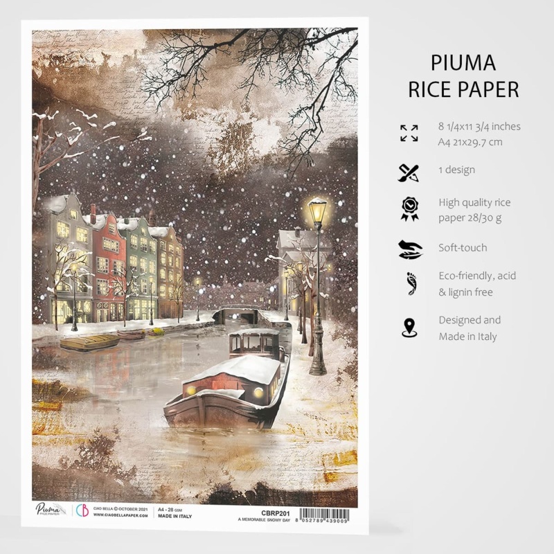 Ciao Bella Rice Paper A4 A Memorable Snowy Day