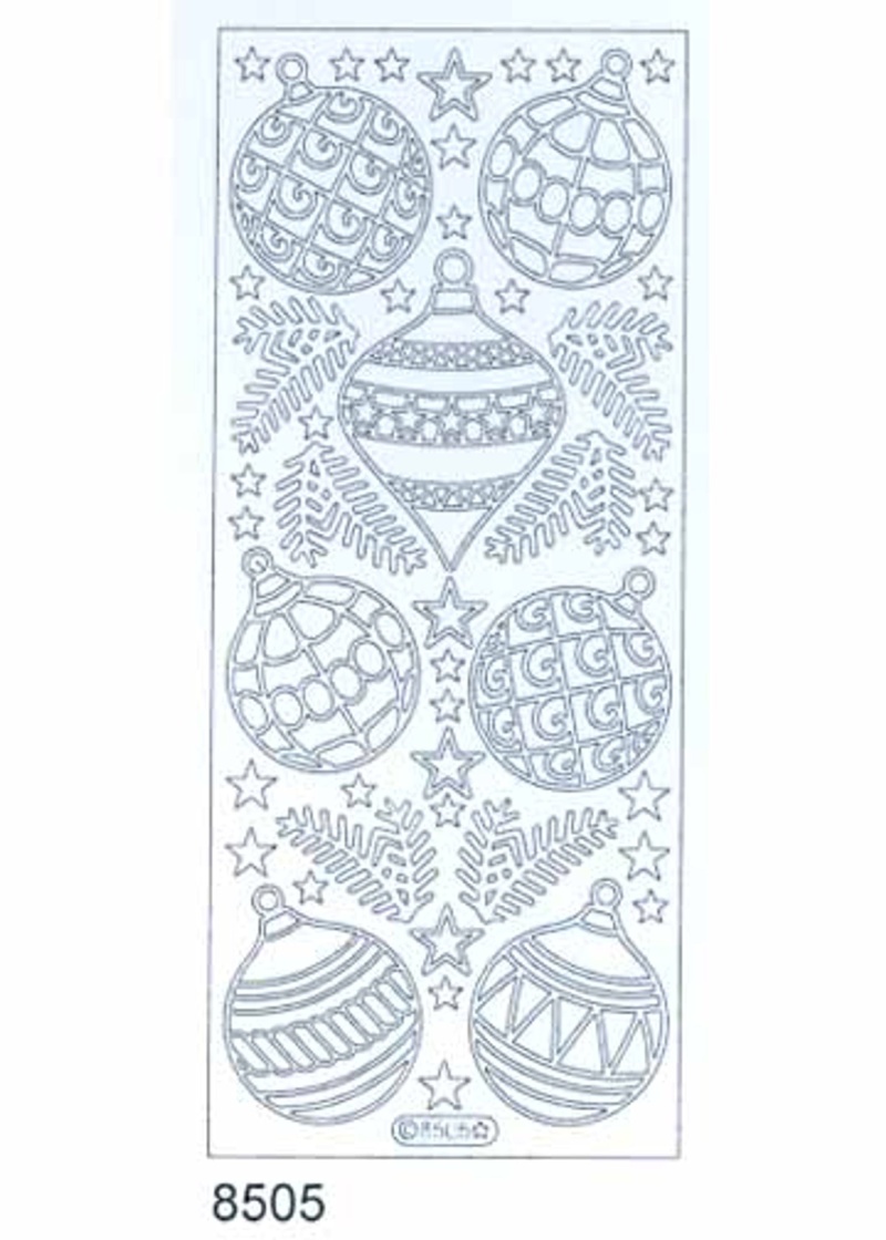 Deco Stickers - Christmas Ornaments Silver