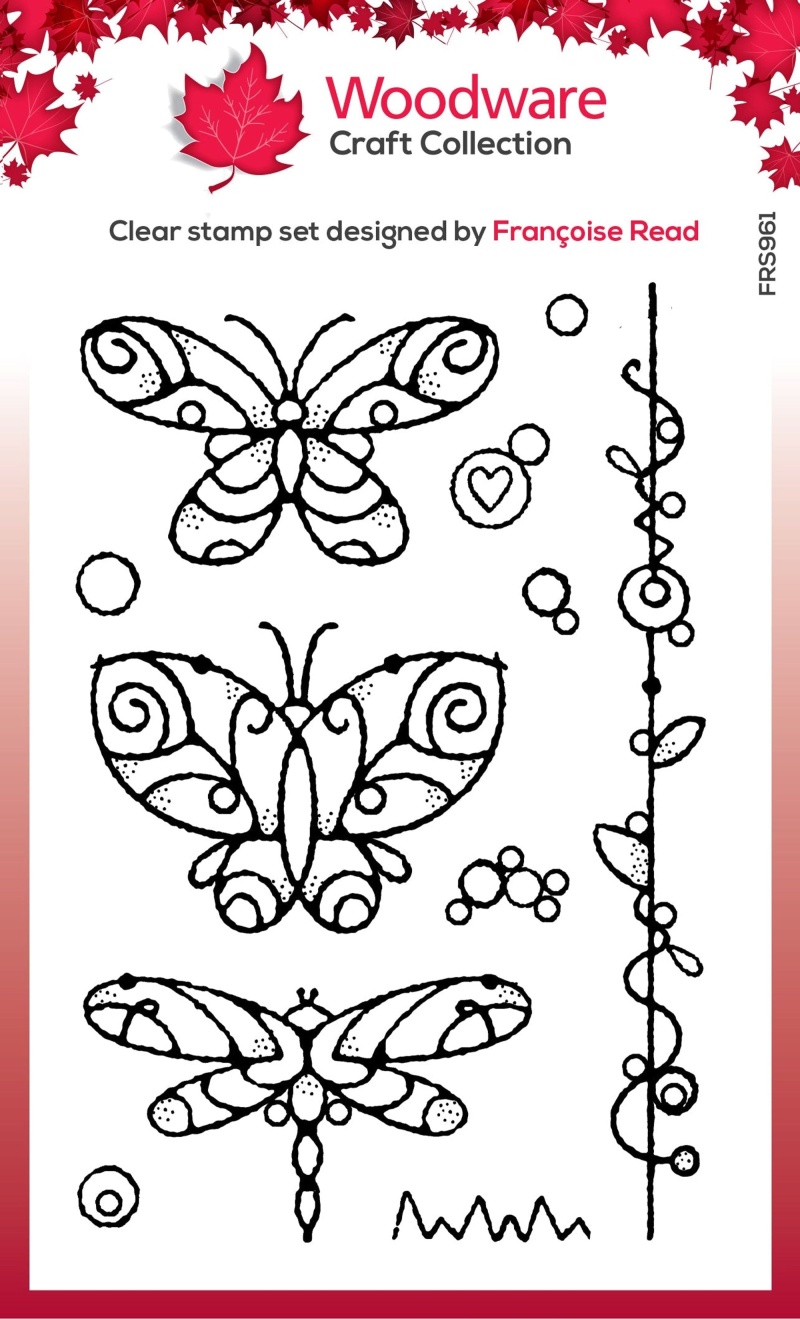 Woodware Clear Singles Wired Butterflies 4 In X 6 In Stamp