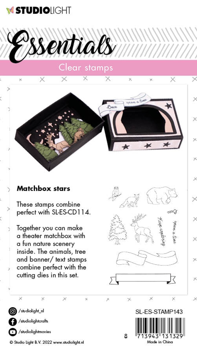 Sl Clear Stamp Matchbox Stars Essentials 74X100x4mm 1 Pc Nr.143