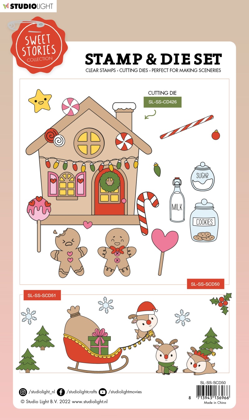 Ss Stamp & Cutting Die Gingerbread Sweet Stories 215X160x1mm 69 Pc Nr.50