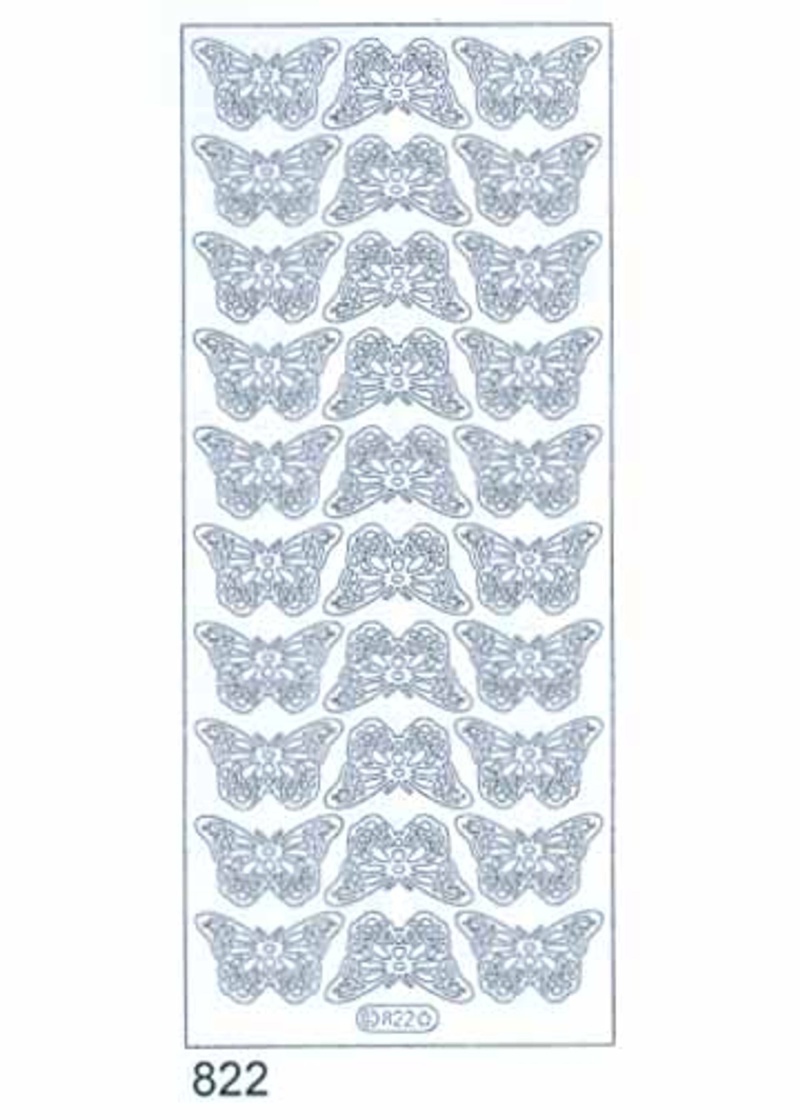 Deco Stickers - Butterflies Silver