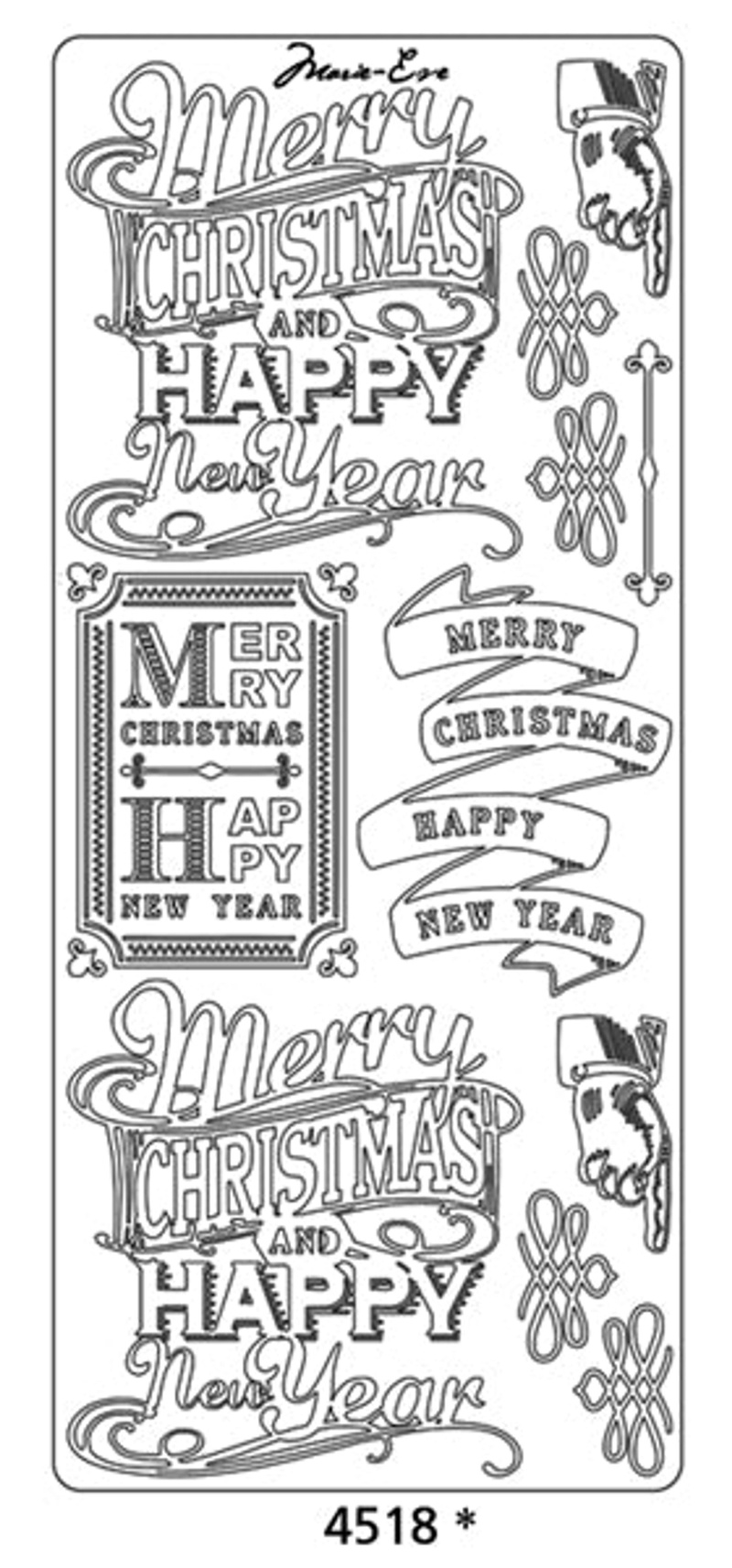 Peel Off Sticker -Marie Eve Merry Christmas Silver