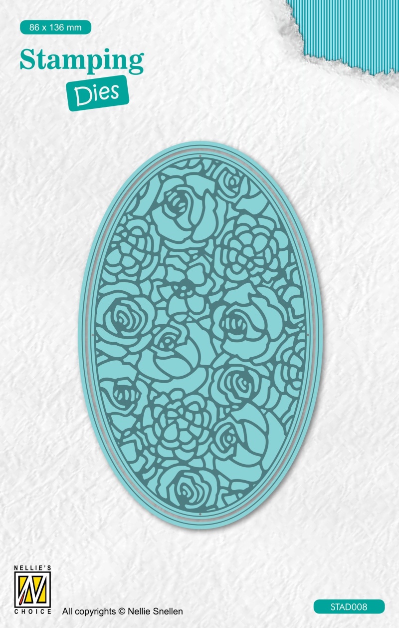 Nellie's Choice Stamping Die Oval - Roses