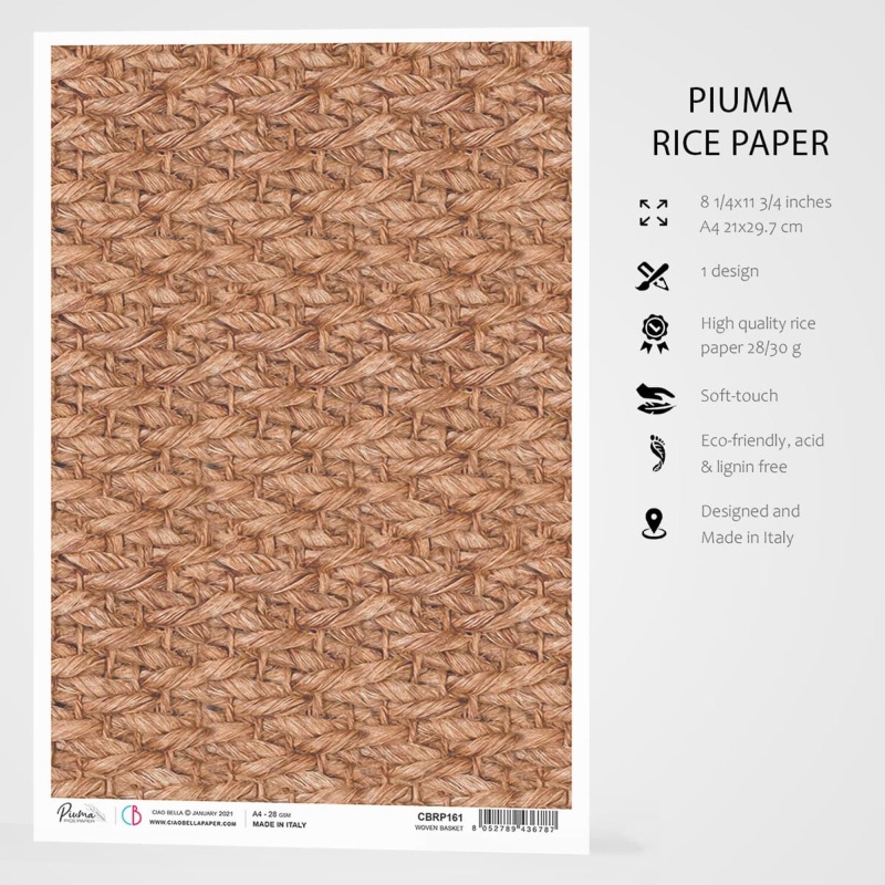 Ciao Bella Rice Paper A4 Woven Basket