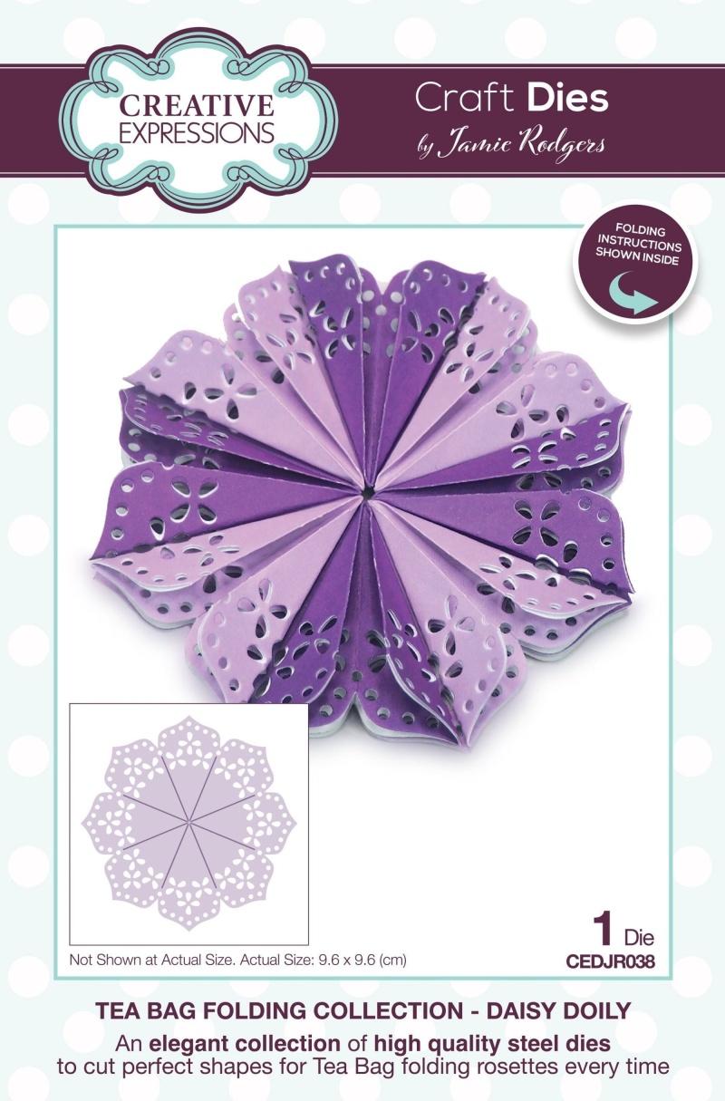 Creative Expressions Jamie Rodgers Tea Bag Folding Daisy Doily Craft Die