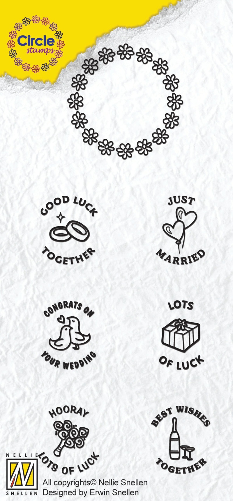 Circle Clear Stamp English Text - Marriage
