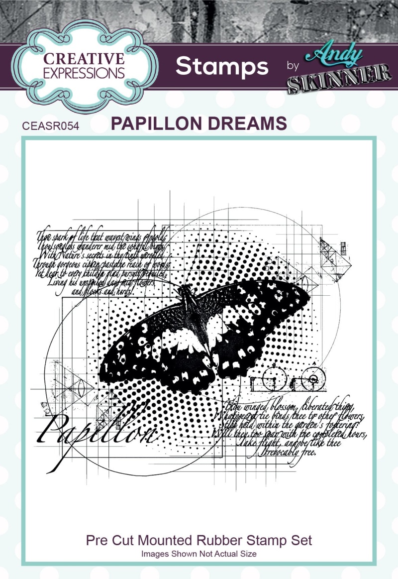 Creative Expressions Andy Skinner Papillon Dreams 4.6 In X 4.0 In Rubber Stamp