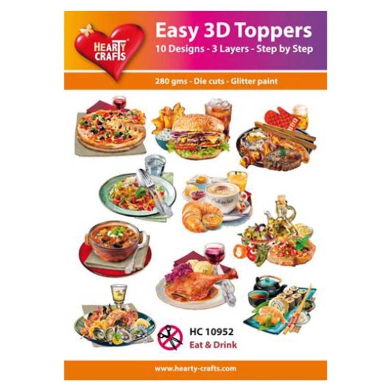 Hearty Crafts Easy 3D Toppers Eat & Drink