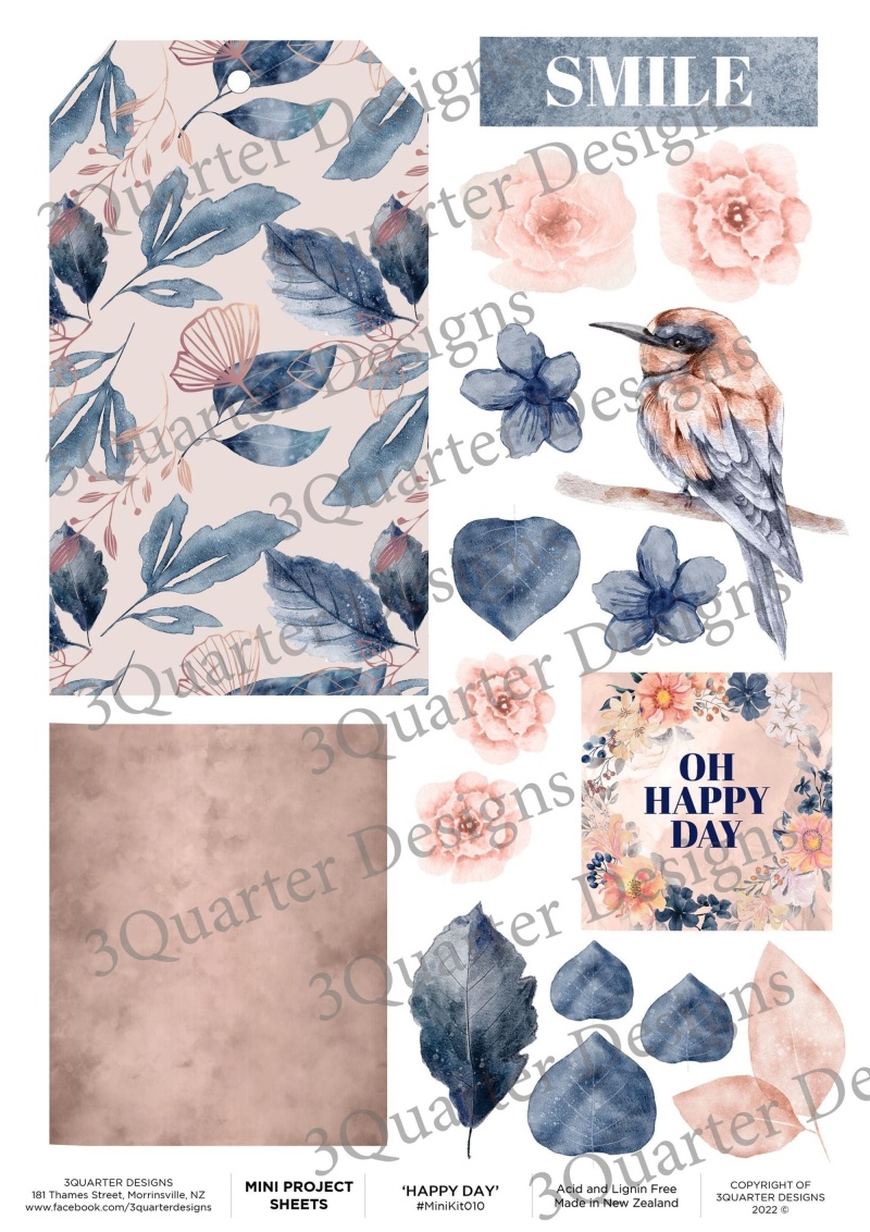 3Quarter Designs Happy Day Mini Project Sheet