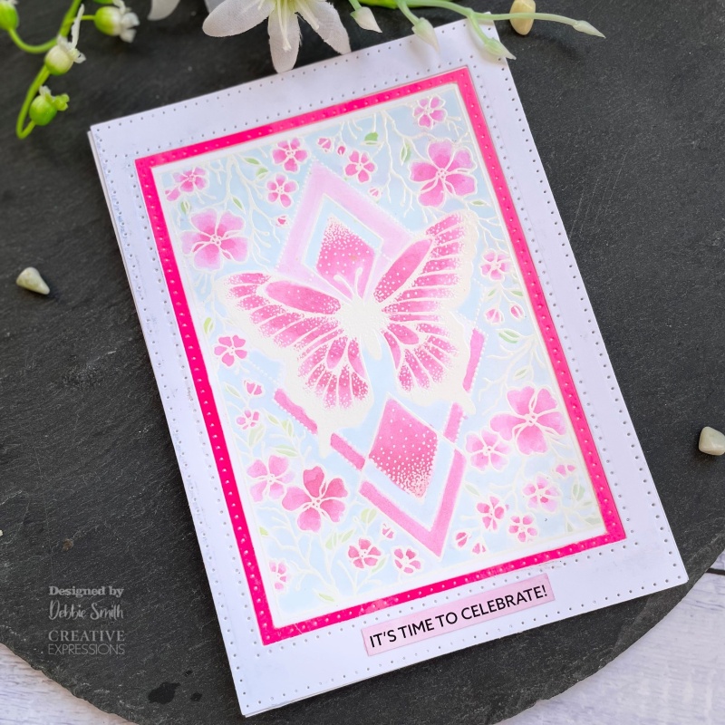 Creative Expressions Designer Boutique Apple Blossom Flutters 6 In X 4 In Clear Stamp Set